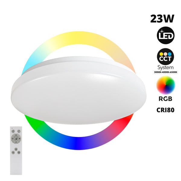 Plafonnier LED RGB+CCT 23 W avec télécommande Barcelona LED