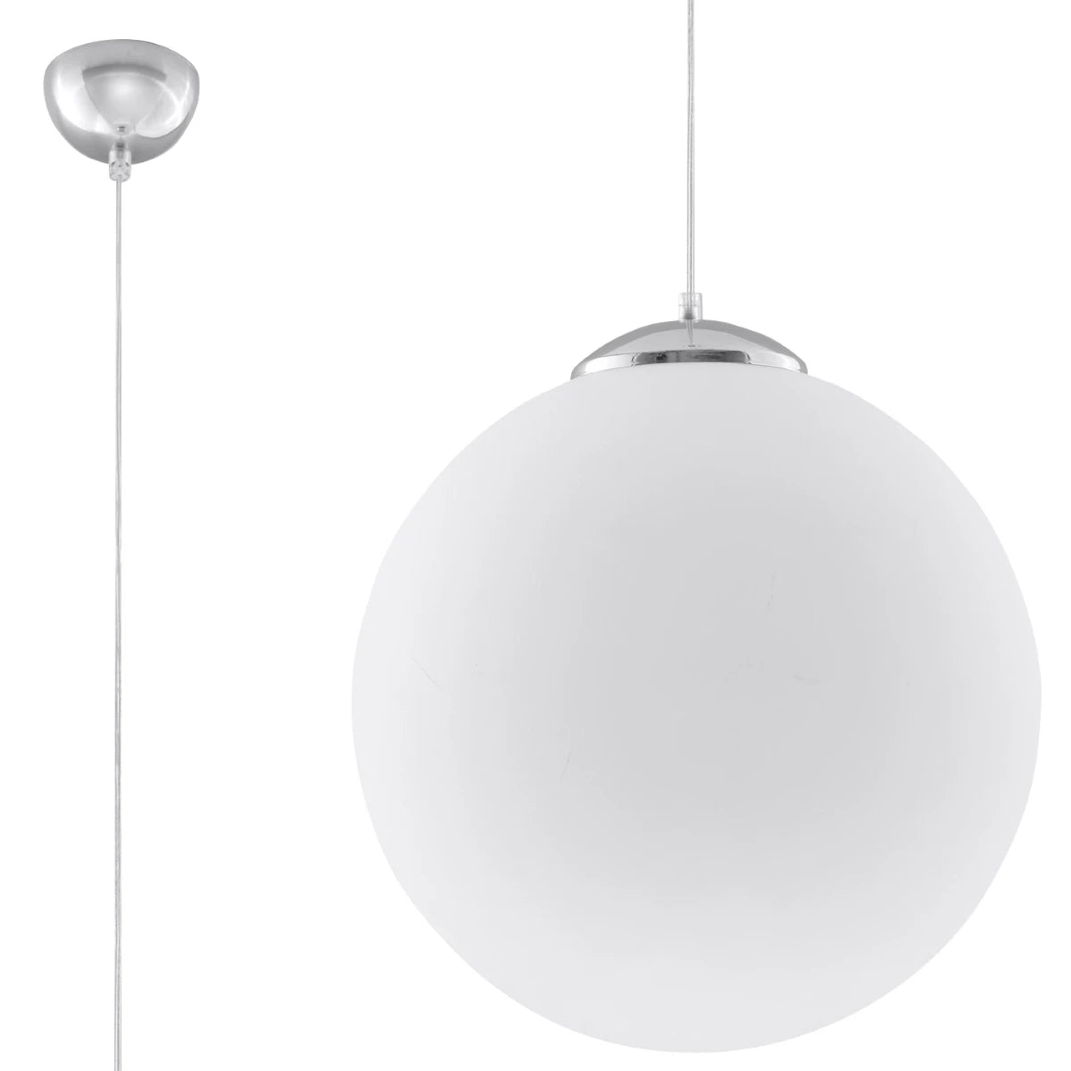Suspension UGO 30 SL.0264 chrome et verre blanc, photo fabricant